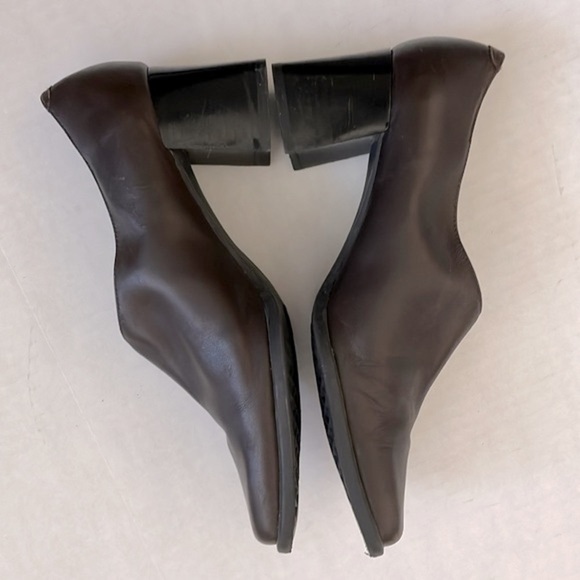 Aerosoles Leather Brown Square Toes Career Loafers Pumps Women’s Size 8 - Picture 3 of 9